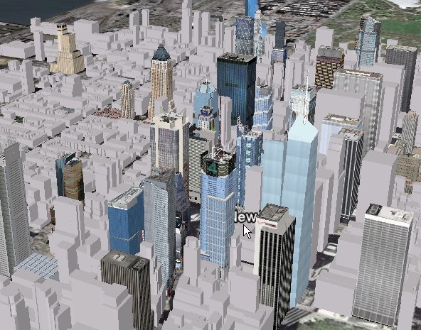 Thành phố New York - Mỹ trên Google Earth (3D). Toàn bộ được tạo bằng Google SketchUp