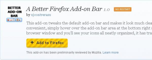 A Better Firefox Add-on Bar dành cho Firefox