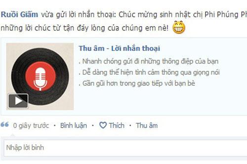 Zing Me cập nhật trạng thái bằng âm thanh